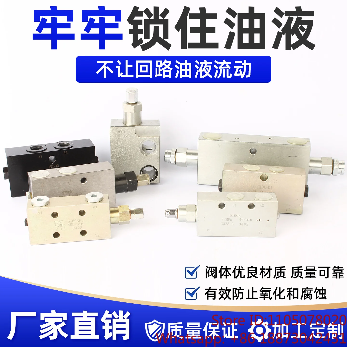 Two-way tubular hydraulic lock cylinder motor balance valve 25160B cylinder balance valve leg pressure retaining valve so-H8L