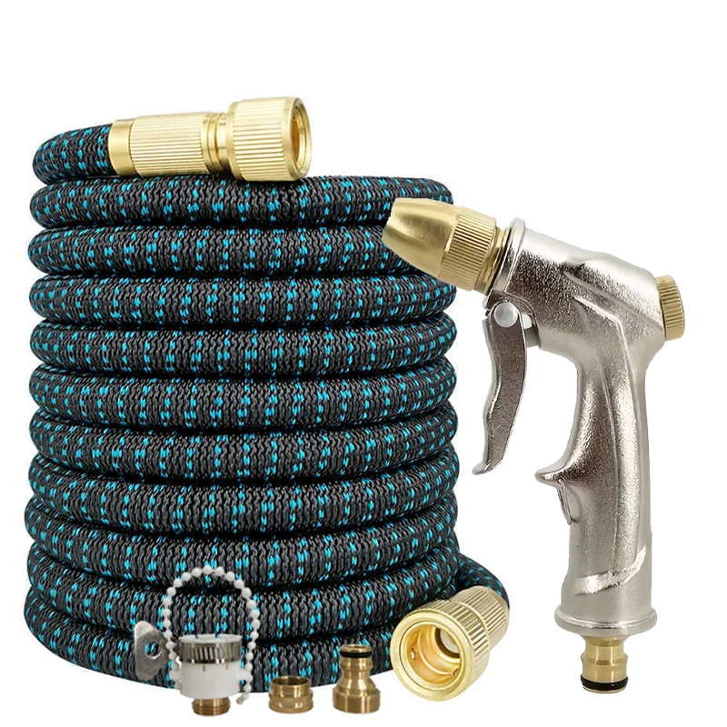 Expandable Garden Hose Set, Tpe Inner Pipe, Metal Water Gun, Adjustable Spray Mode, 1/2 Connector, Irrigation Supplies