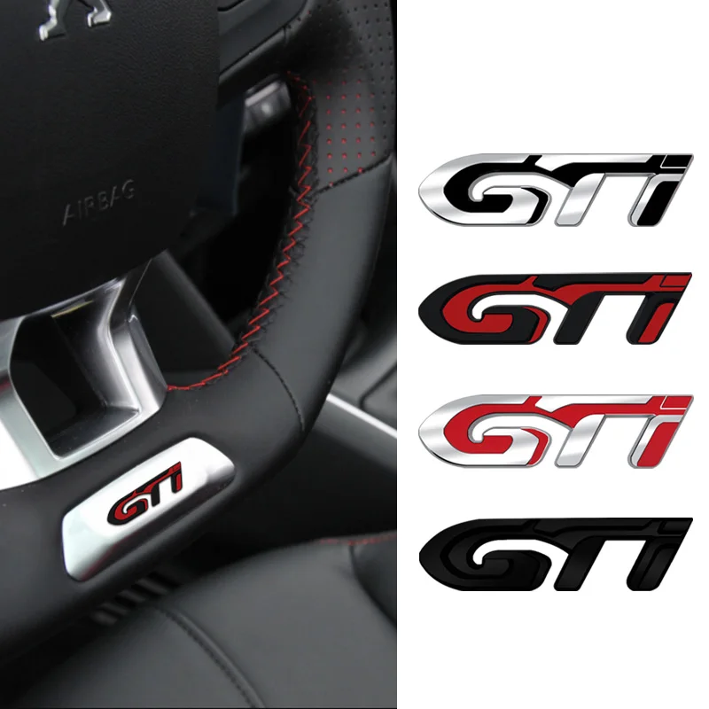 For Peugeot GT 308 306 106 107 206 205 208 307 207 RCZ Car Steering Wheel Badge Zinc Alloy Car Interior Emblem Decal Styling