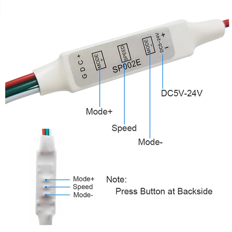 Mini Controller SP002E/SP623E/SP624E WS2812B WS2811 for WS2812 LED Light Strip Pixel LED Strip Light Power Bank TV DC5V-24V