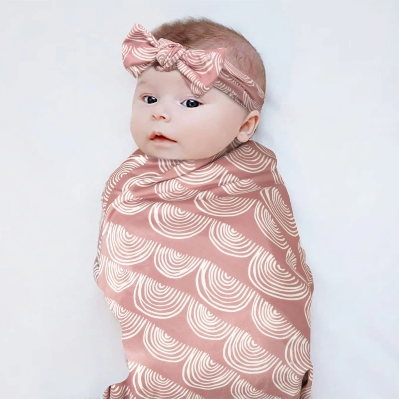 3 pçs/set cobertor do bebê floral + gorro turbante gorro bandana bebê meninas meninos swaddle envoltório cobertor recém-nascido fotografia adereços