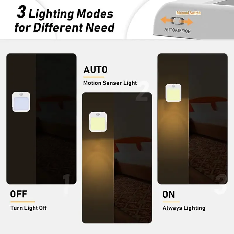 Night Light Motion Sensor With LED Light EU/US Plug Lamps Children'S Night Light Wireless Night Lamp For Bedside Table Bedroom