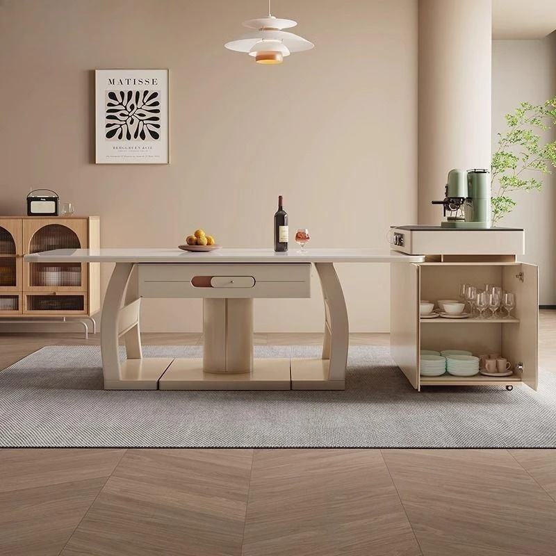 Cream style mahjong table tea table integrated modern simple household multi-function automatic island