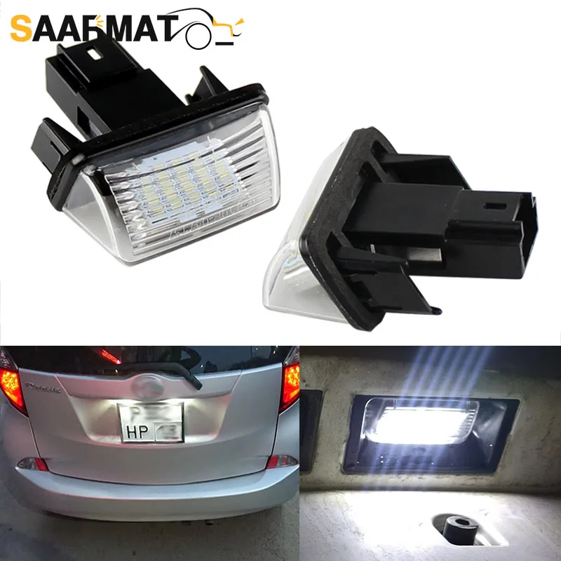 2Pcs LED License Number Plate Lights Lamp for Peugeot 206 207 306 307 308 406 407 For Citroë 5008 5D MPV B9 Partner (B9/M49/M59)