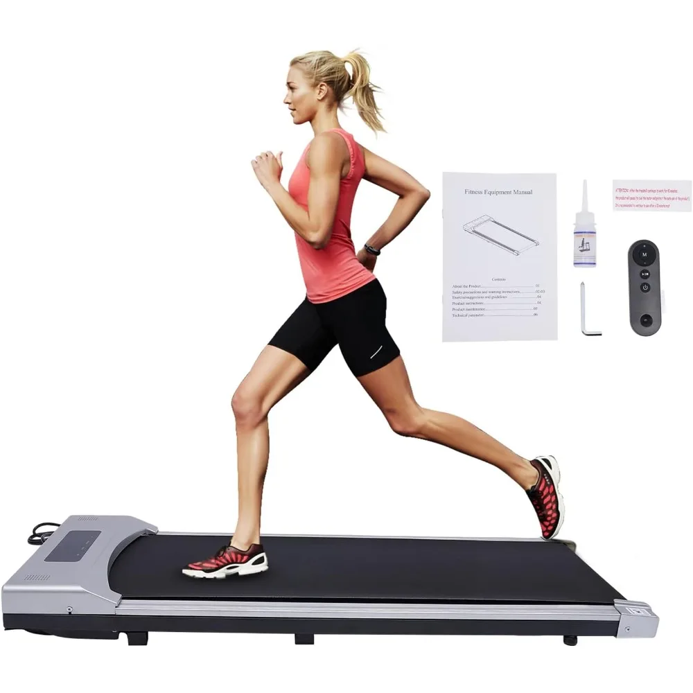 0.65-3HP Under Desk Electric Treadmill with Remote Control LED Display Portable Ultra Slim Walking Jogging Treadmill