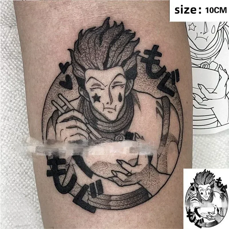 Anime Hunter X Hunter Waterproof Fake Tatoo Stickers Cartoon Temporary Tattoos Hisoka Arm Body Art Tatoo Body Sticker for Man
