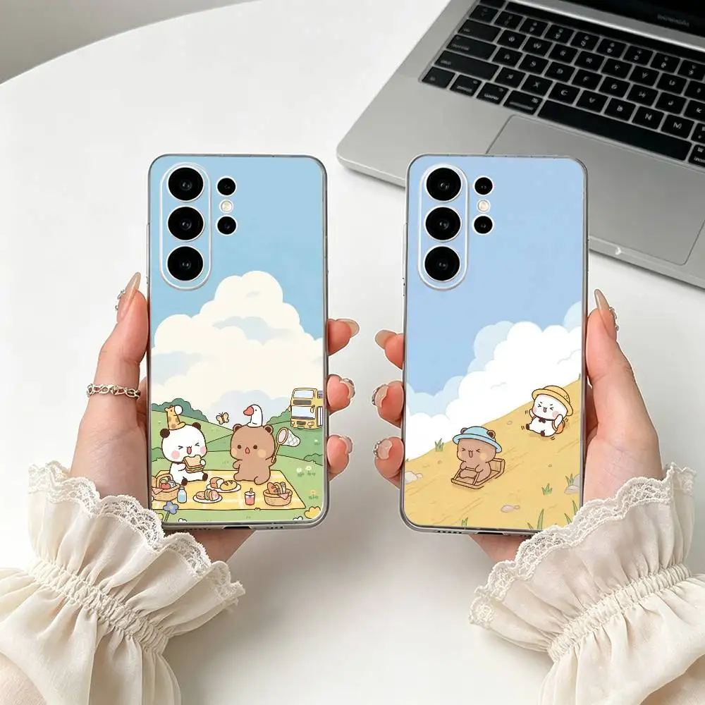 Cartoon Cute BuBu DuDu Phone Case For Samsung S25,S24,S21,S22,S23,S30,Ultra,S20,Plus,Fe,Lite Transparent Cover