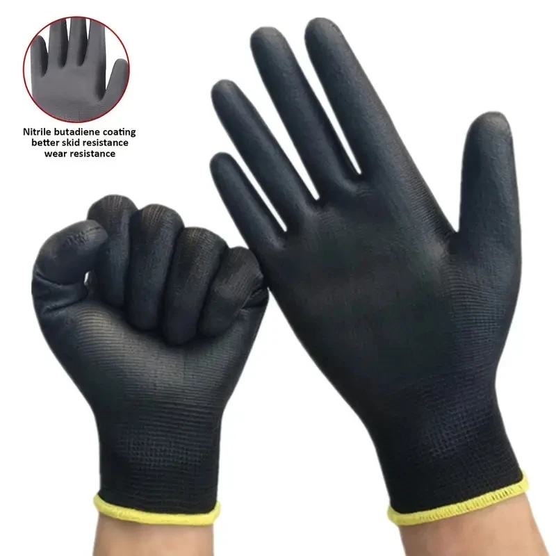 12 Pairs Protective Work Gloves Wear-resistant Non-slip Anti-static Gardening And Woodworking Machinery Safety Work Gloves