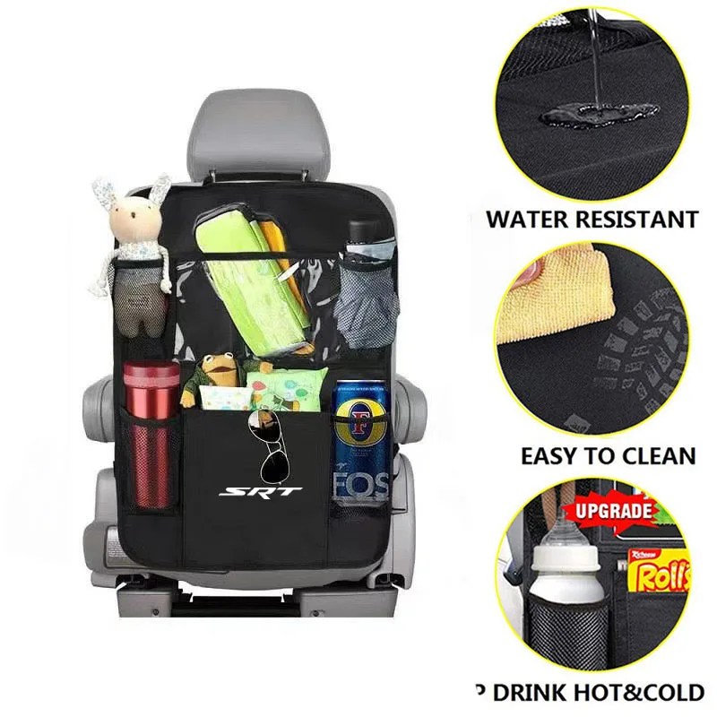 Car Back Multi Pocket Storage Bag Stowing Tidying Pocket Seat Storage Bag Automobile protection for Dodge SRT Car Accessories