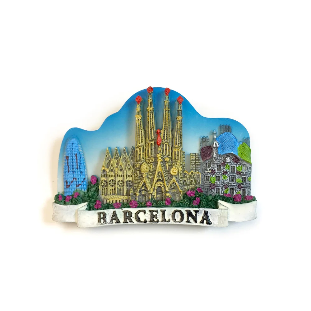 

3D Resin Barcelona Fridge Magnets, Decorative Refrigerator Magnets, Cute & Unique Sagrada Familia & Modernist Architecture