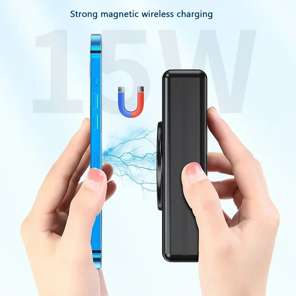 FERISING-Wireless Magsafe Fast Charger, Magnetic Power Bank, Portable Battery Powerbank, 5in 1, 5A, 22.5W, VOOC