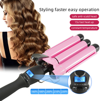 3 Barrel Curling Iron Wand Temperature Adjustable 2 Size Perm Splint Ceramic Triple Barrels Hair Waver Portable Hair Iron Curler