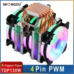 IWONGOU cpu  cooler 6 Heat Pipes 4PIN PWM  Air Cooler x99 For Intel Lga1700 1200 AM4 Hurricane Cooling Cpu Fan