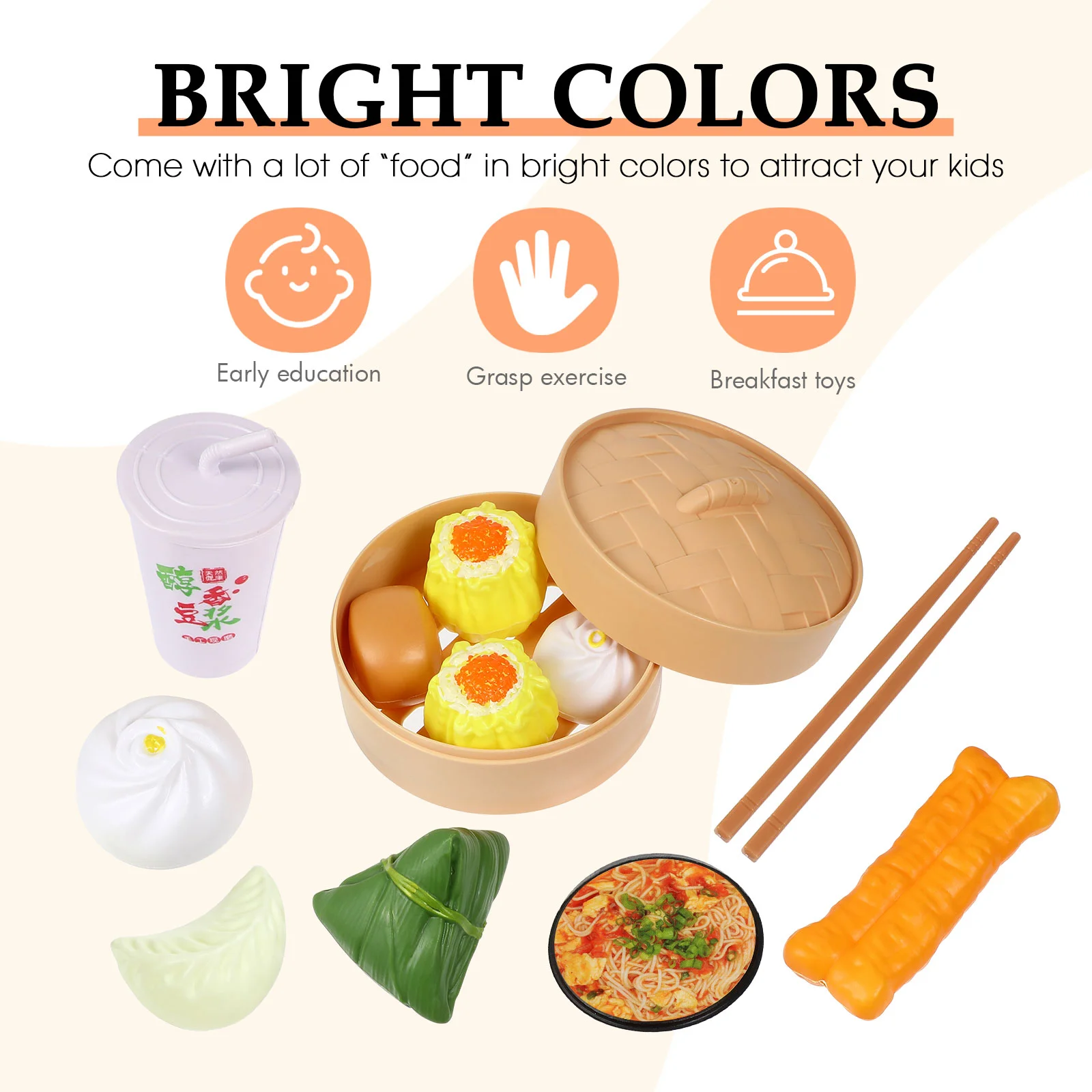 

Induction Cooker for Steamer Buns Pretend Breakfast Toys Kids Mini Food Chinese Play Steamed