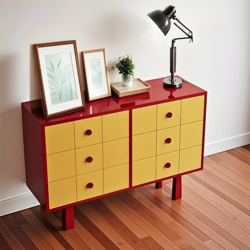 Original paint chest, Italian minimalist six chest