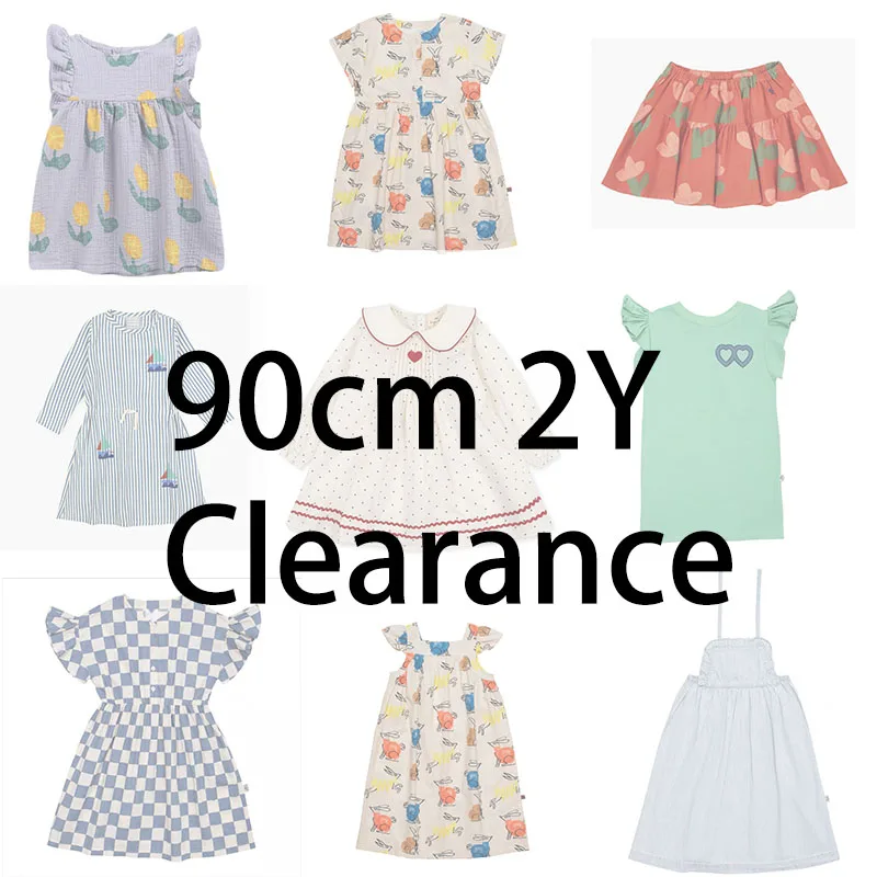 EnkeliBB 2+ Pieces Free shipping ~ 90cm 2Y Clearance Kids Girls Dress Summer Cotton Made Designer Clothes Brand Dress Toddler