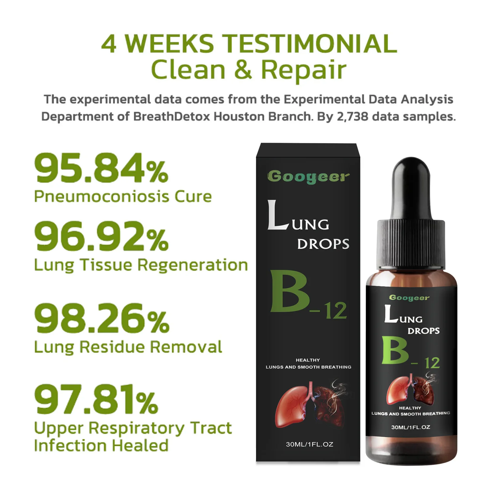 Daily Lung Care Oral Drops Natural Herbal Lung Detox Liquid Sublingual Drops Support Comfortable Respiratory Breathing Health