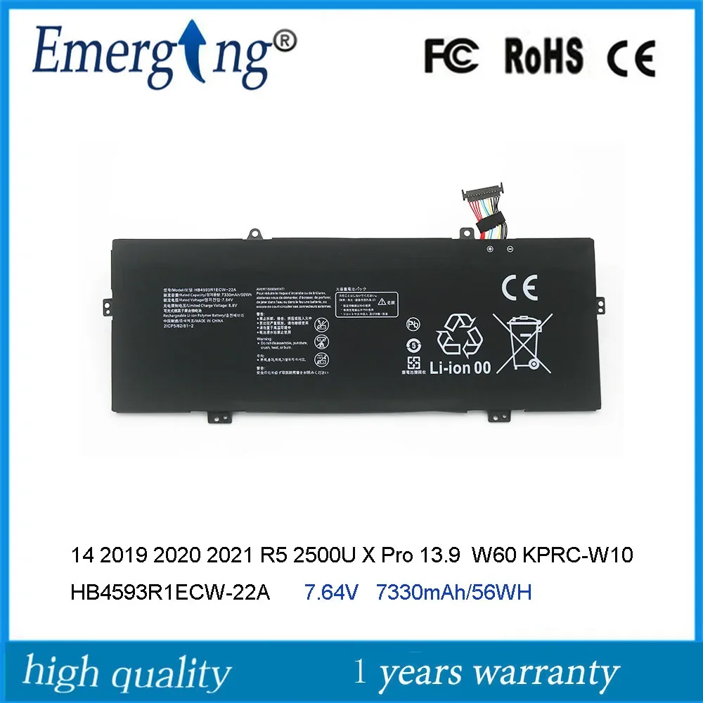 

7.64V 56Wh HB4593R1ECW-22A Battery For HUAWEI MateBook 14 2020 2021 Series KLVL-WFH9 KLVD-WFH9 MACHD-WFE9