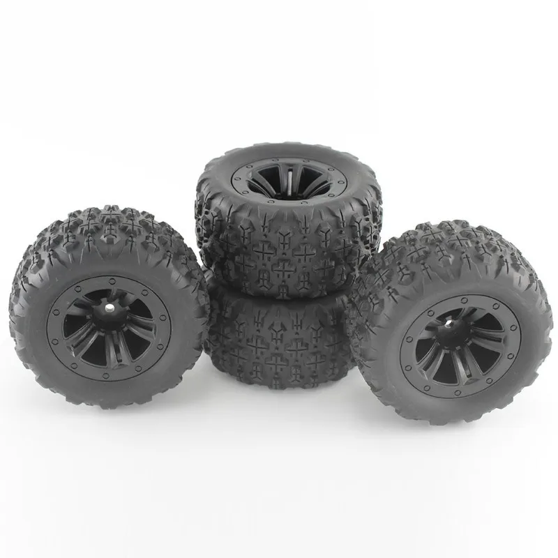4PCS Hex Rubber Tires Wheels for SCY 16101 16102 16103 Pro MJX Hyper Go 14210 16210 1/14 1/16 RC Monster Truck Upgrade