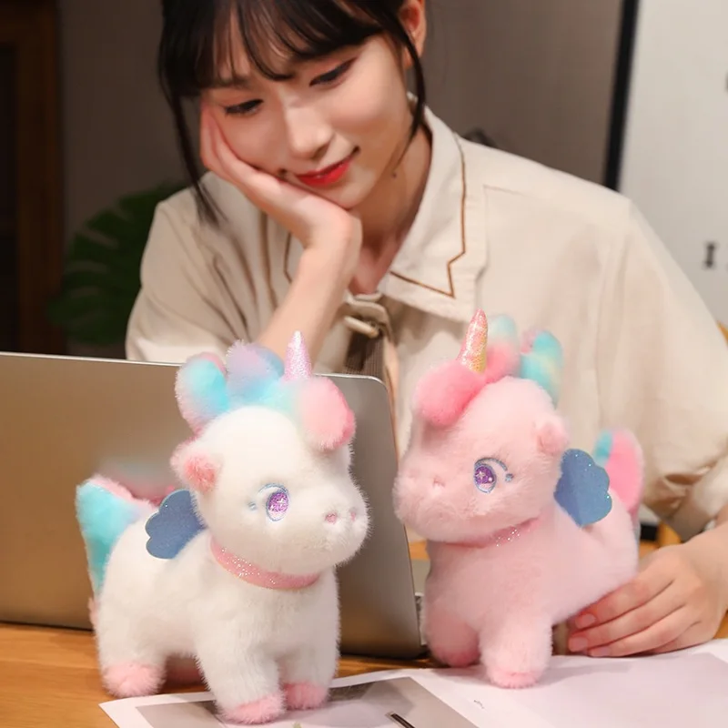 

Кавайная мультяшная аниме-животное, красочная кукла-единорог пони, плюшевая игрушка, детская кукла на день рождения, украшение, подушка, Рождественский подарок
