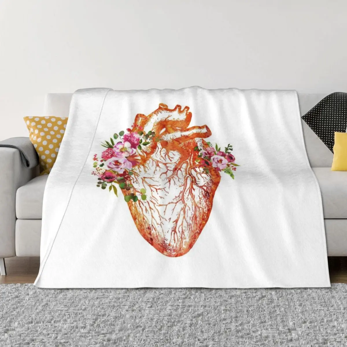

Heart Anatomy Throw Blanket Decorative Throw Designers Stuffeds Blankets