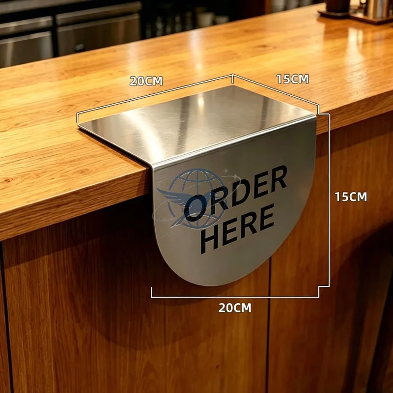 Pick up here signage order here signage L type stainless steel ordering area pick up area