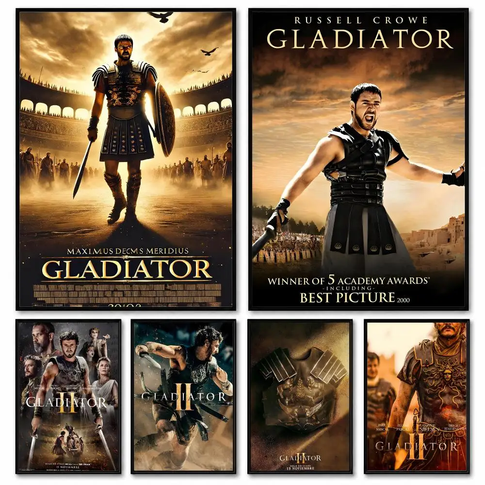 A-ancient Rome Movie G-Gladiator 1 and 2 Poster Room Decor Home Wall Art Printing Waterproof Garage BedRoom Posters Gift