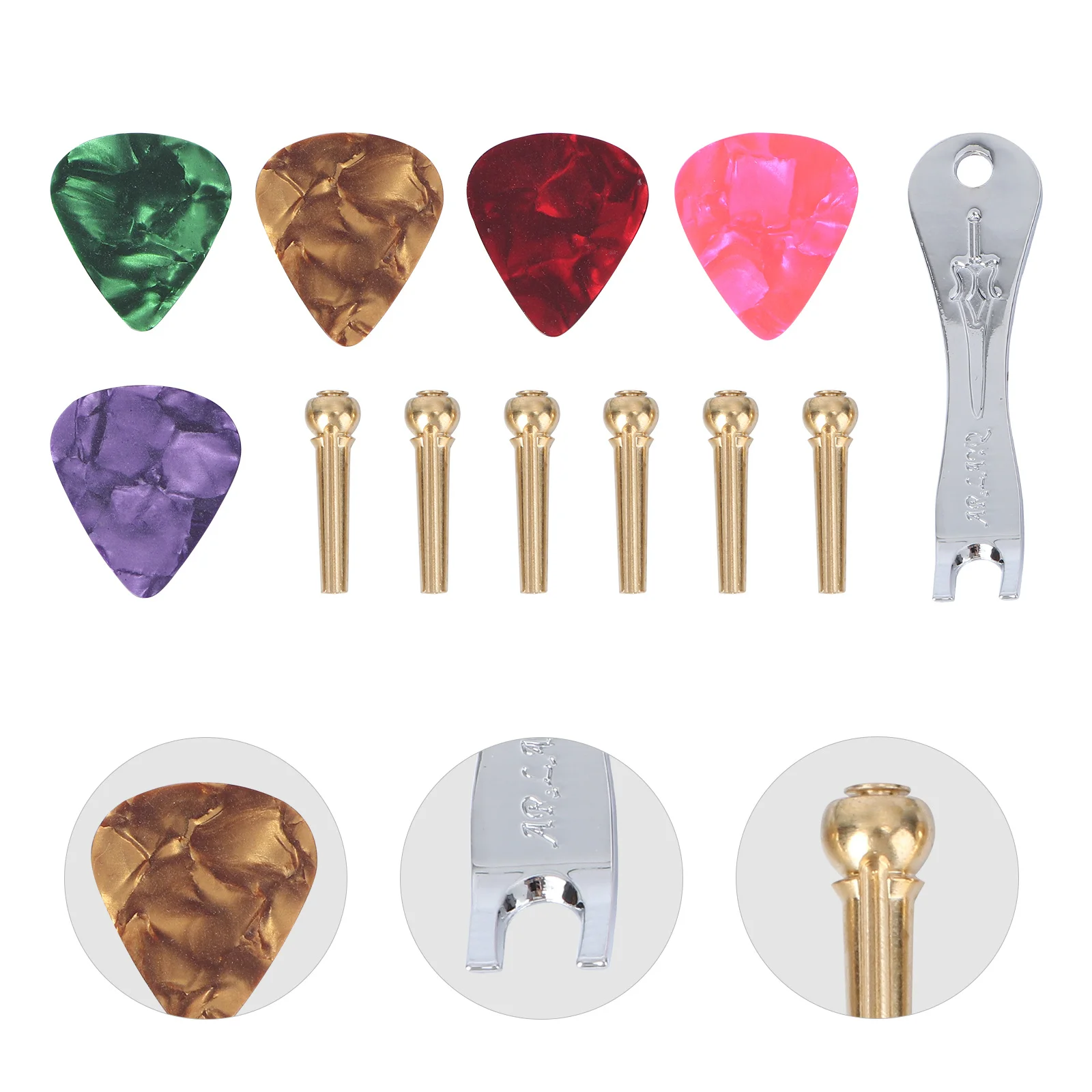 

Guitar Bridge Pin Set Durable Not Easily Oxidized Broken Increase Clarity Sustain Brightness Fits Most Acoustic Guitars Great