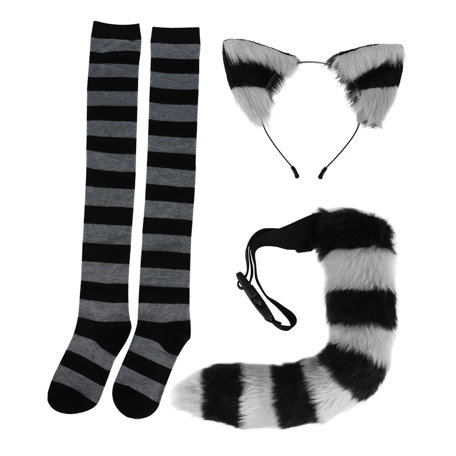 Cat Costume Set Kitten Socks Cosplay Costume Accessories Halloween Accessory for Party Masquerade Dress up Cosplay Xmas Adult