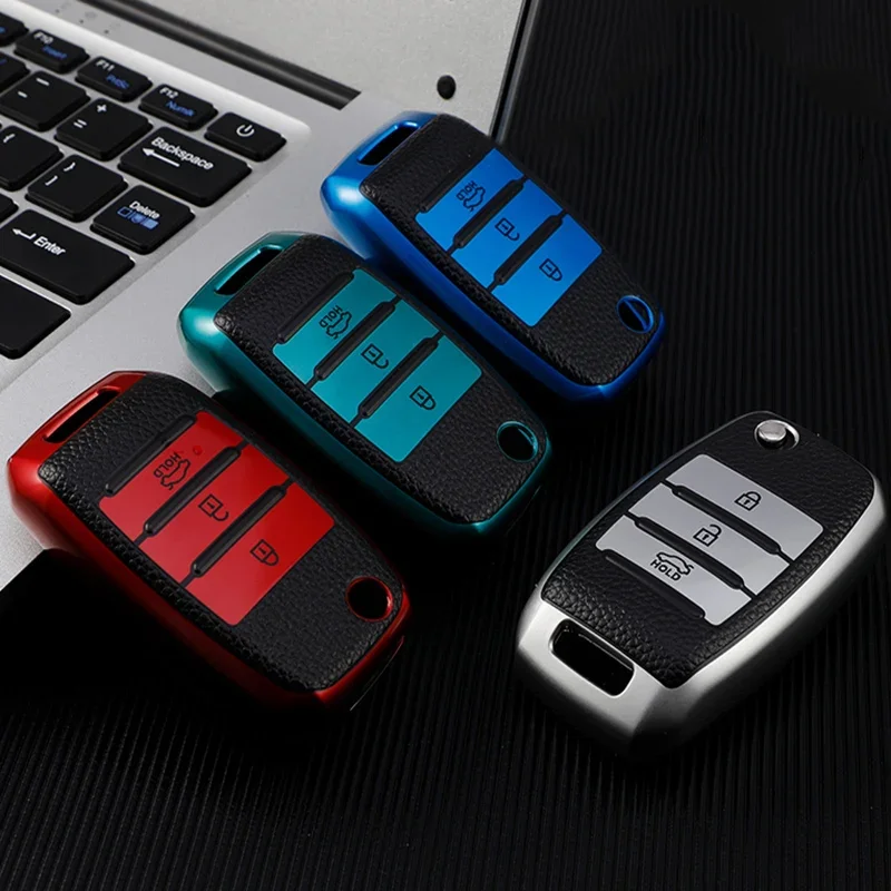 TPU Leahter Car Flip Key Case Protective Cover Shell Holder for KIA Sid Rio Soul Sportage Ceed Sorento Cerato K2 K3 K4 K5