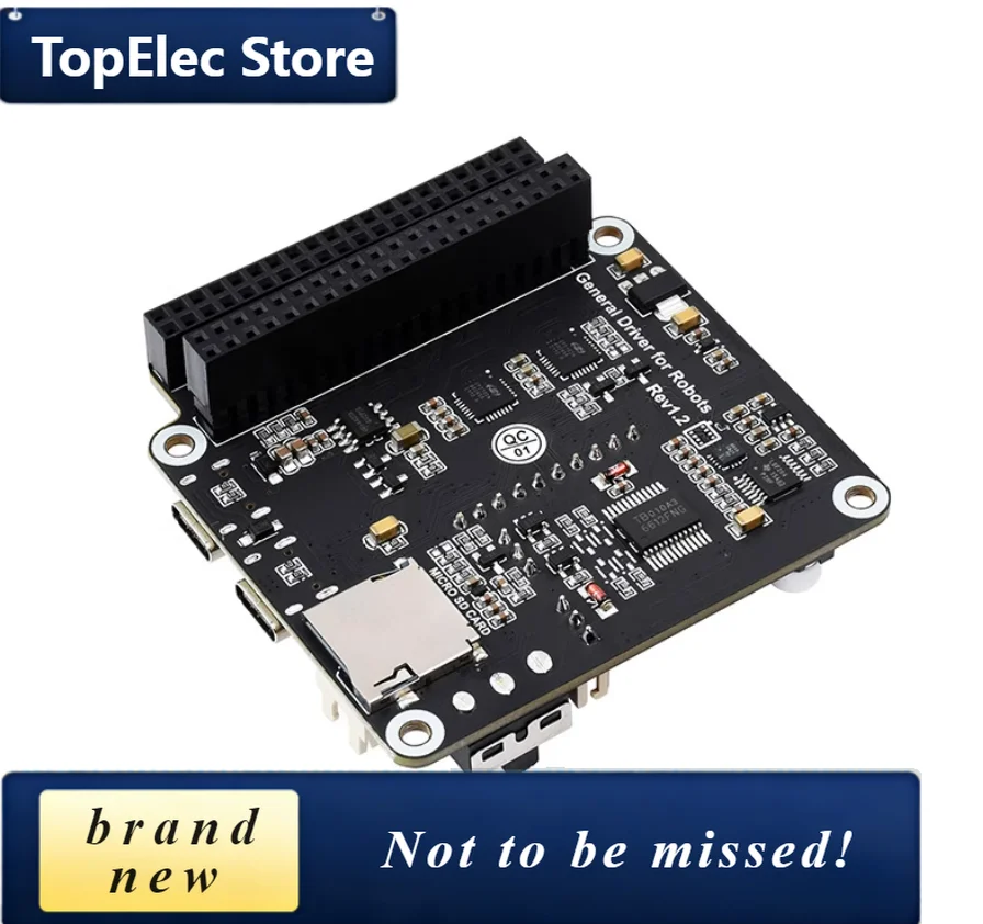 TopElec ESP32 Robot Driver Board, Dual DC Motor & 253 Bus Servo Control, 9-Axis IMU, WiFi/Bluetooth for Raspberry Pi Jetson