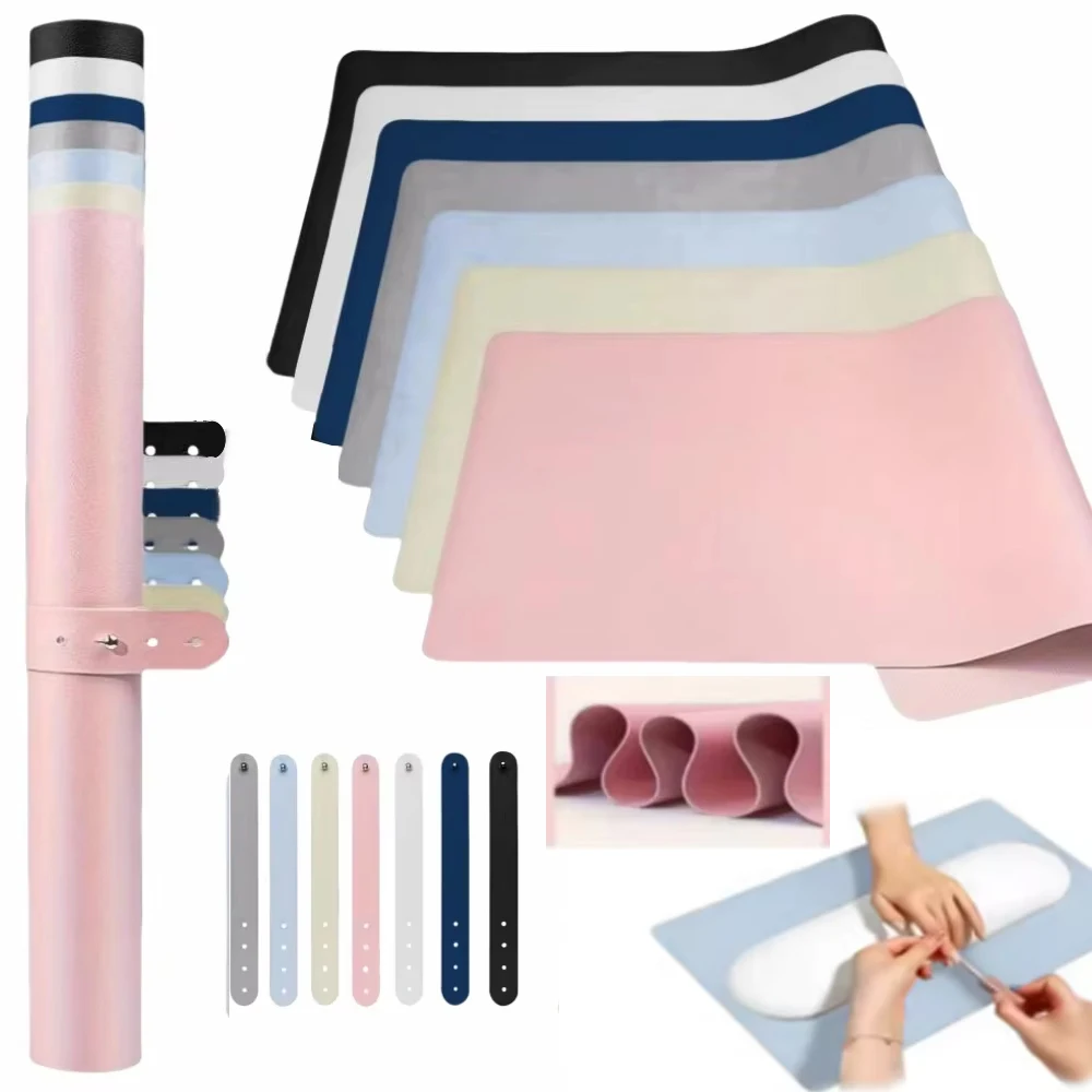 Nail Art Table Mat Foldable Nail Armrest Cushion Dirt Resistant Leather Hand Rest Pad Portable Waterproof Scratch Studio Desk Ma