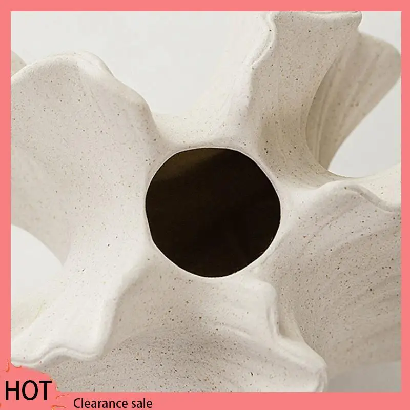 

A88Z Coral Vase Nordic Art Container For Flower Pampas Grass Vase Living Room Tabletop Centerpieces Decor Creamy-White B High Gu
