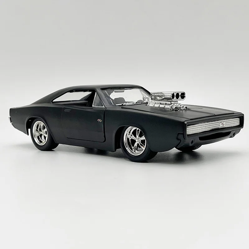 1:24 Diecast Car Model Toy Dodge Charger R/T Frosted Black Vehicle Replica Collector Edition