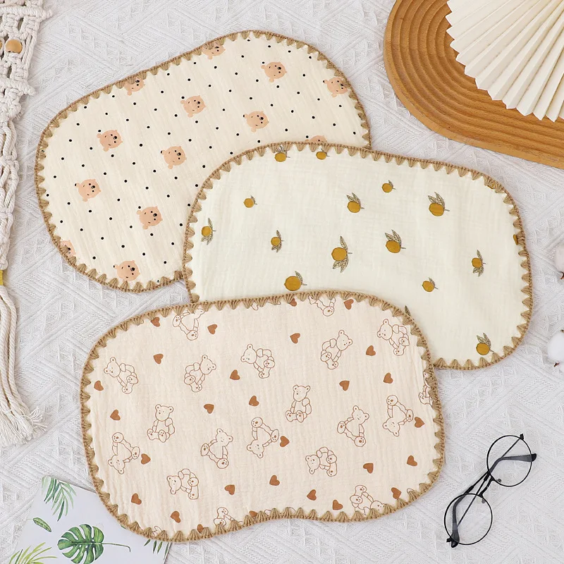 Newborn Baby 10-layer Cotton Gauze Flat Pillow Newborn Pillow Towel Baby Cloud Pillow Anti-vomiting Pillow