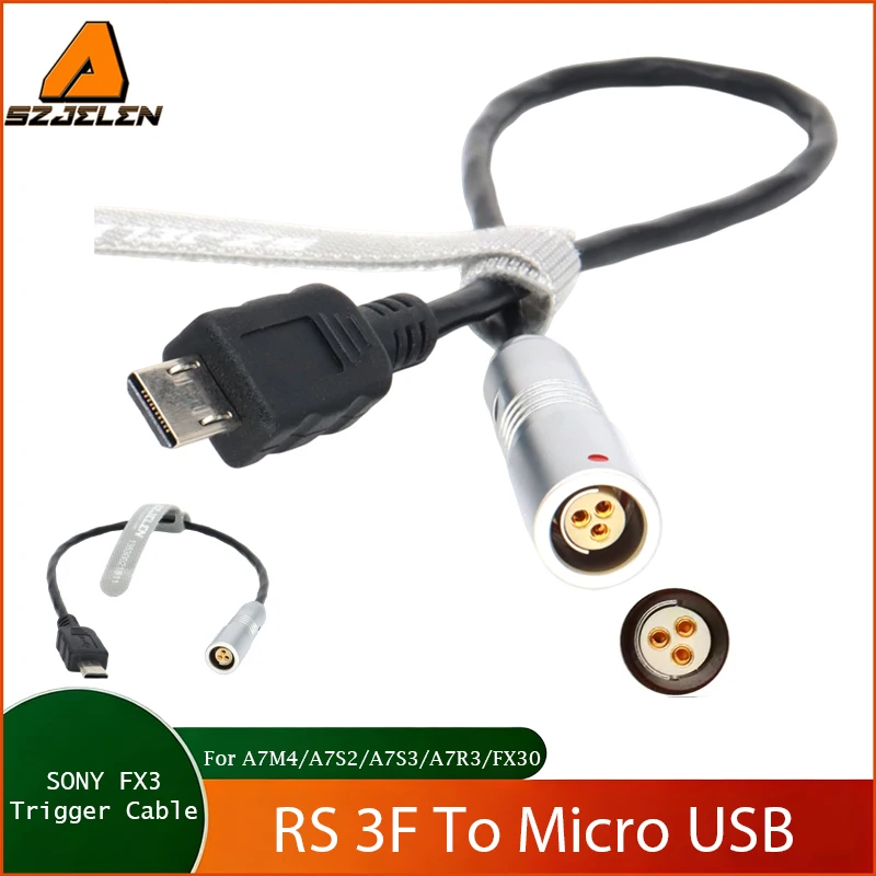 

1PC Trigger Input Cable Micro-USB to Float Fischer RS 3Pin Female for Sony FX3/FX30 , ARRI, Preston, Nucleus, Teradek RT, C-MOTI