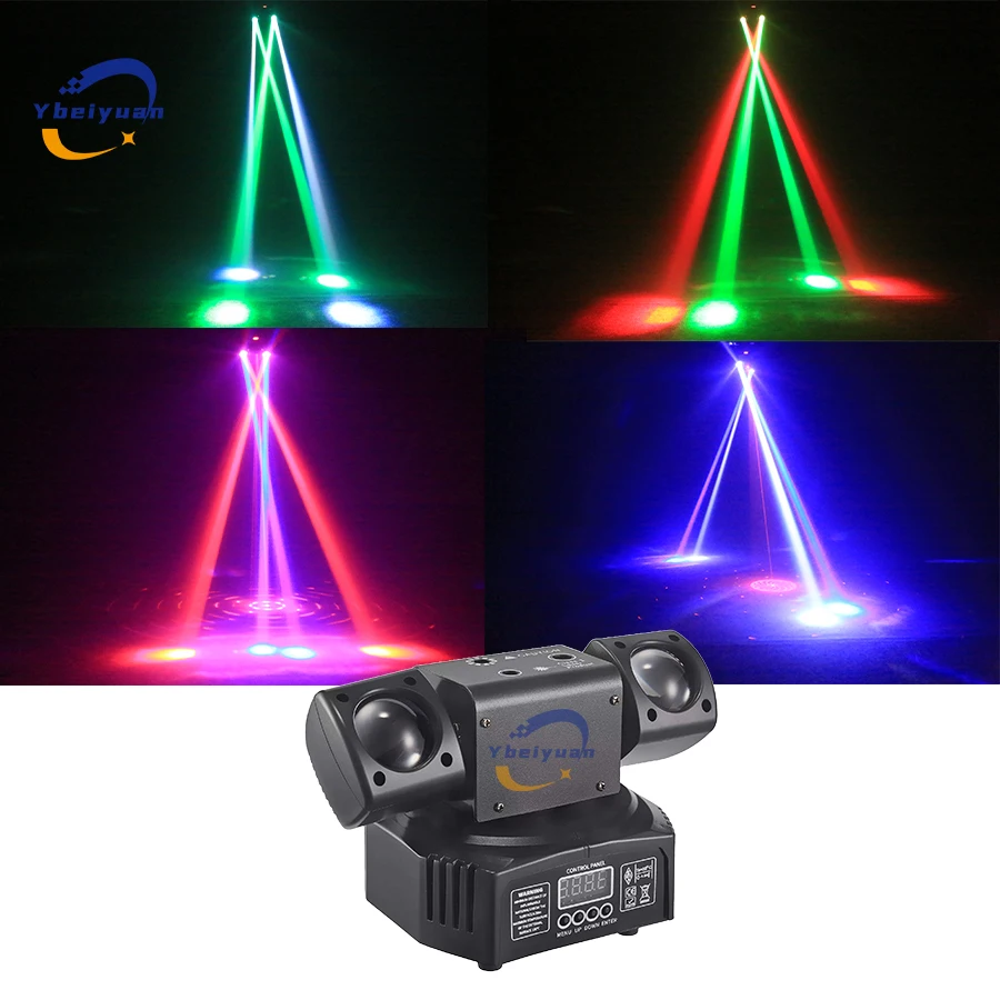 Ybeiyuan New LED Rotating Laser Beam Strobe 3-in-1 Disco Light DMX512 DJ Bar Club Party Wedding Christmas Effect Stage Light