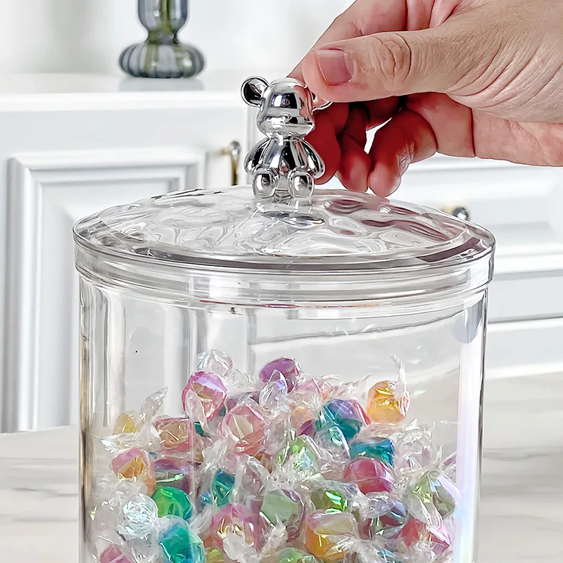 Transparent Sealed Jar PET Storage Jar Moisture-proof Flower Tea Jar Candy Dry Goods Coffee Storage Box Home Minimalist Wind Jar