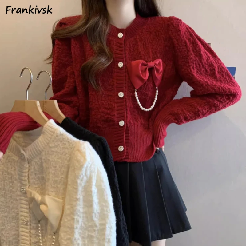 

Appliques Cardigan Women Autumn Popular Textured Daily Korean Style Cute Advanced Chic Classic Temperament Tender Prevalent Ins