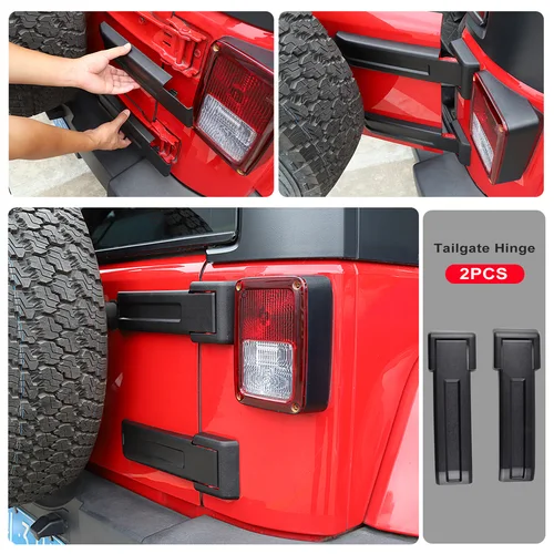 Imagen 2 del producto Cubierta de repuesto para bisagra de puerta trasera, cubierta embellecedora para neumático de repuesto, para Jeep Wrangler JK JKU 2007-2017