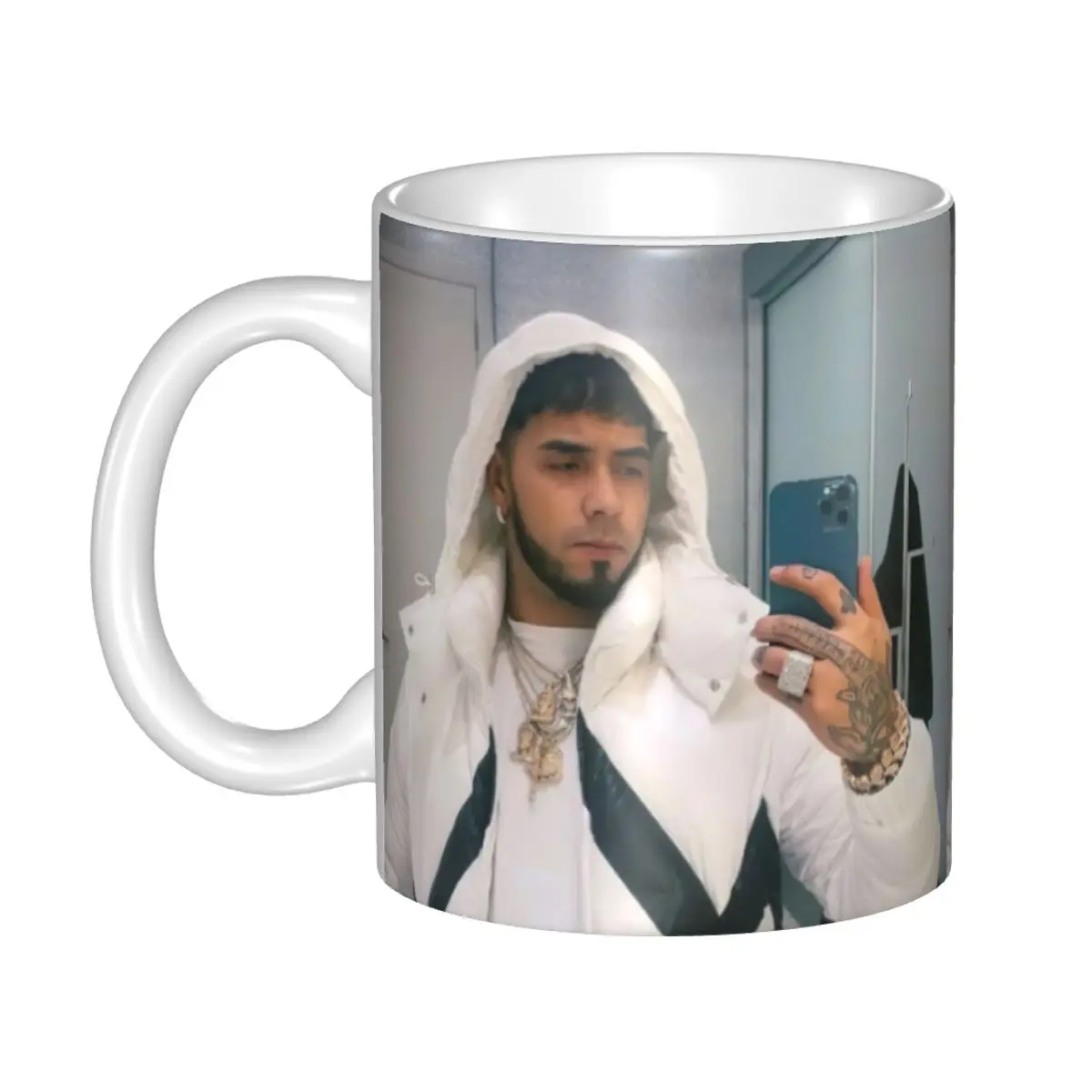 Anuel AA Singer Ceramic Magic Cups 350ml Milk Tea Coffee Mugs Best Birthday Gifts for Children Friends