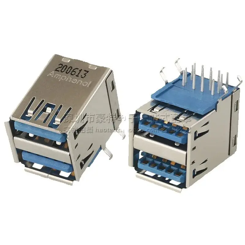 10PCS/ GSB4112313HR imported USB3.2 Type-A interface female double-layer crimping high-speed connector