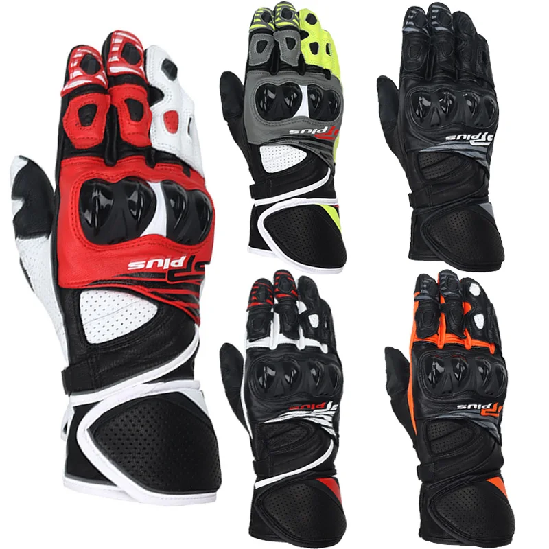 

5-цветные длинные перчатки для гонок на мотоциклах Two-X Gp Plus R V2, кожаные мотоциклетные длинные стильные перчатки для скоростных гонок с сенсорным экраном