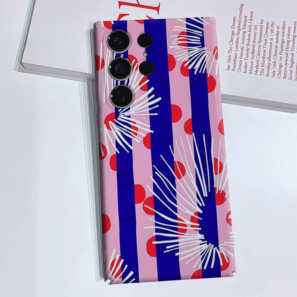 Stripe Burst Phone Case for Samsung Galaxy S26 S25 S24 S23 Ultra Plus Luxury Double-layer anti-fall Back Cover