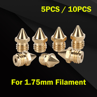 5/10pcs 3D Printer V6 M7 Threaded Brass Nozzle 0.4mm for 1.75mm Filament E3D V5 V6 Hotend Extruder