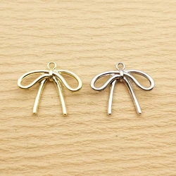 10pcs Bow Charm for Jewelry Making Earring Pendant Bracelet Necklace Accessories Diy Supplies Alloy Metal