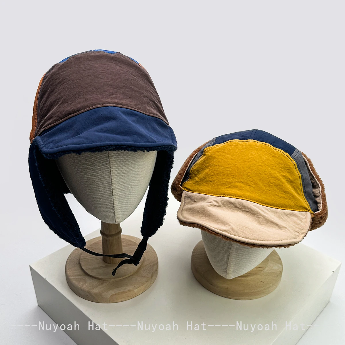 New Men Women Quick Drying Color Block Retro Baseball Hats Sunshade Polar Fleece-lined Warm Outdoor Style Caps Versatile Casual