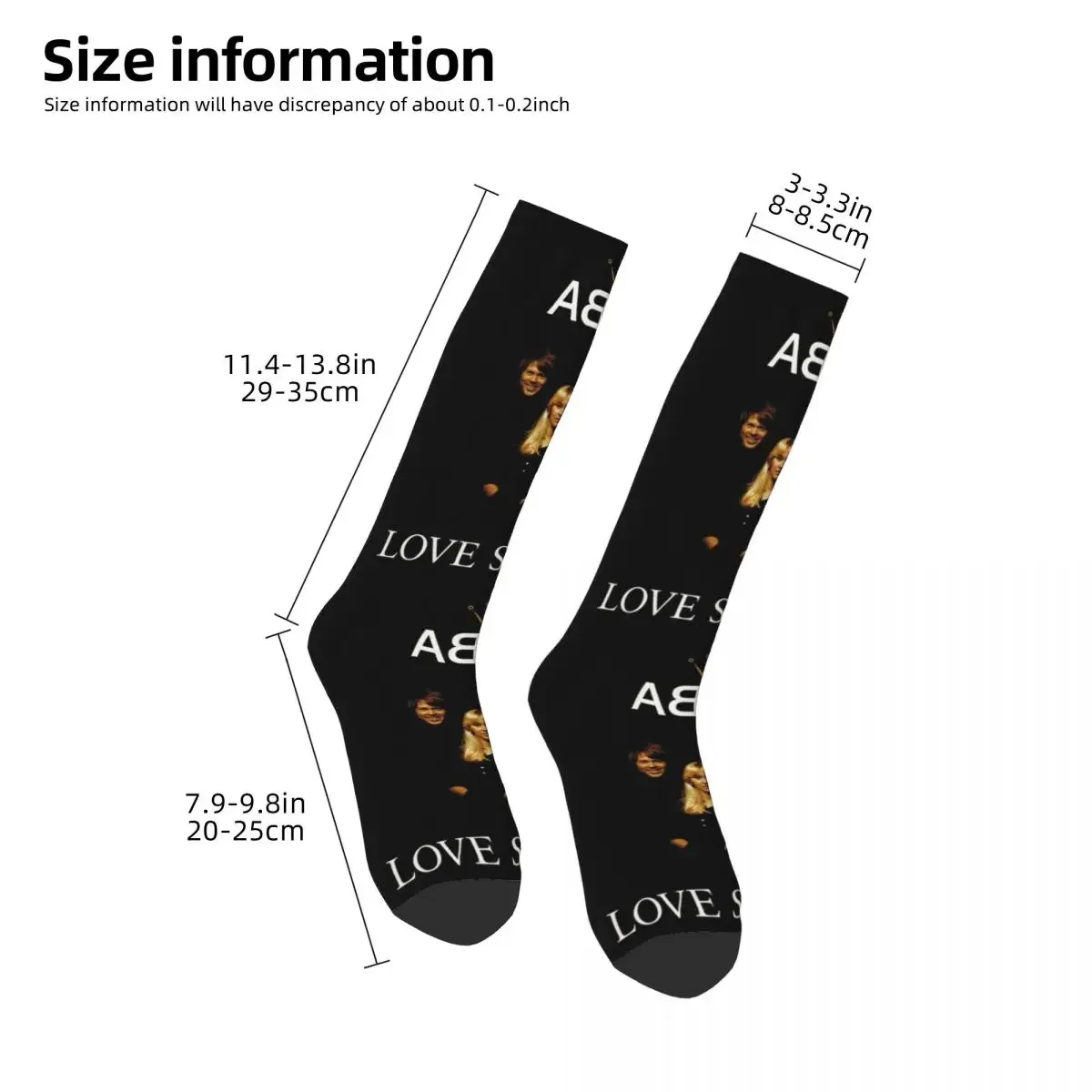 Abba Death Metal Band Socken, Harajuku, schweißabsorbierende Strümpfe, ganzjährig lange Socken, Zubehör für Unisex-Weihnachtsgeschenke