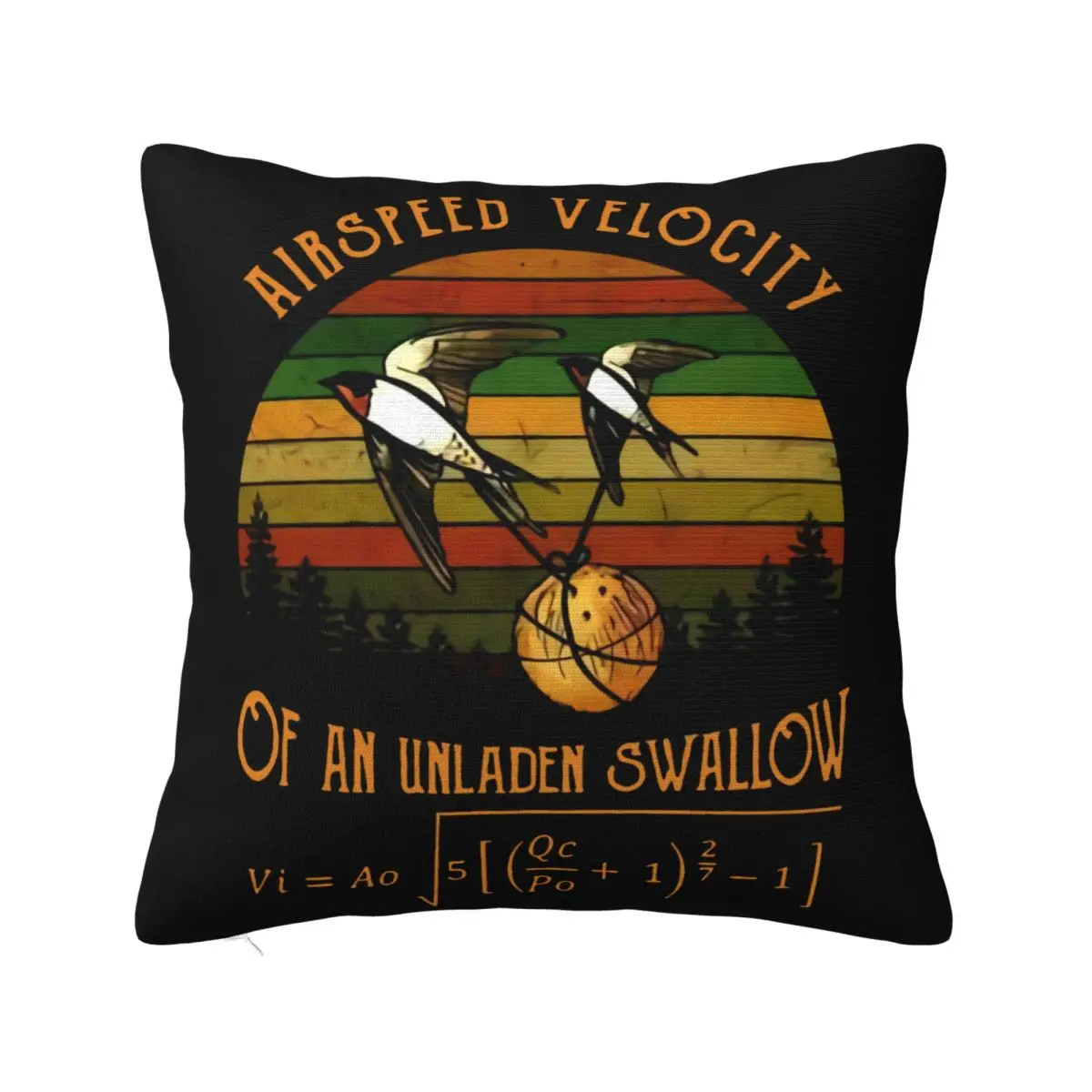 Airspeed Velocity Of An Unladen Swallow Monty Python Vintage Black S 5Xl Great Quality 2021 Cartoon Pillow Case