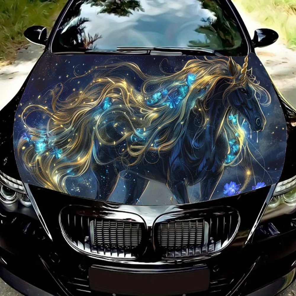 

Star - River Colorful Unicorn Pattern car hood stickers, waterproof self-adhesive, scratch resistant, easy to stick, durable car